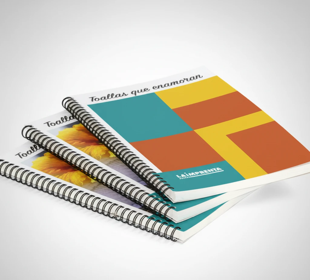 Catalogos con encuadernación espiral wire O tapa blanda